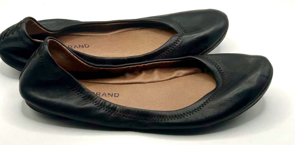 Lucky Brand Emmie Black Leather Ballet Flats